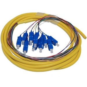 ENET 12 Fiber OS2 9/125 Single-mode Color Coded SC UPC Simplex to 900um Pigtail (9.84FT) 3 Meter