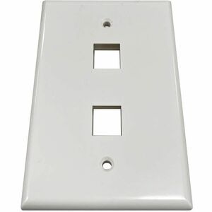 Tripp Lite Safe-IT 2-Port Single-Gang Keystone Wall Plate, Antibacterial, Ivory Gloss, TAA