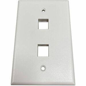 Tripp Lite Safe-IT 2-Port Single-Gang Keystone Wall Plate, Antibacterial, Ivory Matte, TAA