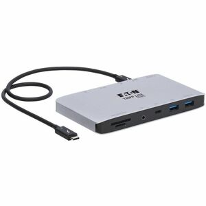 Tripp Lite Thunderbolt 3 Dock with USB-C Compatibility, Dual Display - 8K DisplayPort, USB 3.2 Gen 2 10G, USB-A/USB-C Hub, GbE, International Plug Adapters