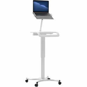 CTA Digital Height-Adjustable Rolling Workstation Cart with Laptop Holder