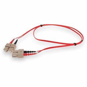 AddOn 10m SC to SC Red OM4 Duplex OFNR (Riser-Rated) MMF (Multi Mode) Fiber Patch Cable, 50/125