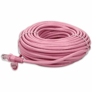 AddOn 98ft Pink CAT6 PVC Ethernet Cable Snagless Bubble Boot RJ-45 M/M CAT 6
