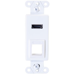 C2G HDMI Pass Through Decorative Wall Plate with One Keystone - White