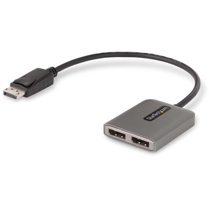 StarTech.com 2-Port DisplayPort MST Hub, Dual 4K 60Hz, DP 1.4 Multi-Monitor Video Adapter, 1ft Built-in Cable, USB Powered, Windows Only