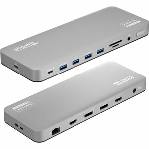 Plugable 13-in-1 USB C Docking Station Dual Monitor, 100W Charging, Dual 4K Displays 2x HDMI or 2x DisplayPort