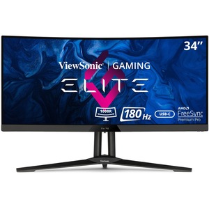 ViewSonic ELITE XG340C-2K 34 Inch 1440p Ultra-Wide QHD Curved Gaming Monitor with 1ms, 180Hz, AMD FreeSync Premium Pro, HDR 400, HDMI 2.1, DisplayPort, and USB C for Esports