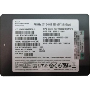 HPE 480 GB Solid State Drive - 2.5" Internal - SATA (SATA/600)