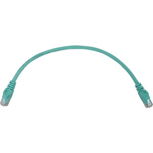 Tripp Lite Cat6a 10G Snagless Molded UTP Ethernet Cable (RJ45 M/M), PoE, Aqua, 1 ft. (0.3 m)