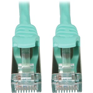 Tripp Lite Cat6a 10G Snagless Shielded Slim STP Ethernet Cable (RJ45 M/M), PoE, Aqua, 10 ft. (3.1 m)