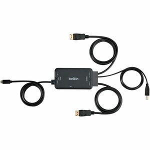 Belkin TAA KVM Dock USB-C to (2) DP/USB-B Cables w/ RJ45 and Power