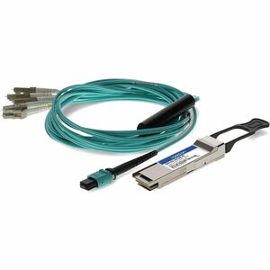 AddOn Cisco&reg; QSFP-40G-SR4-S Compatible TAA 40GBase-SR4 QSFP Transceiver with 3m breakout (MMF, 850nm, 3m)