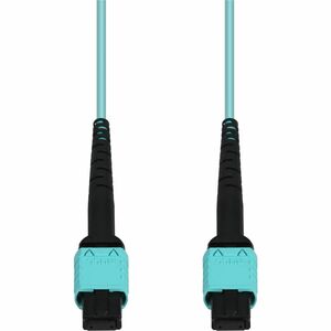 AddOn 15m MPO/UPC to MPO/UPC Aqua OM4 OFNR (Riser-Rated) 12-Strand TAA Fiber Patch Cable, MMF (Multi Mode), 50/125