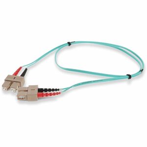 AddOn 9m SC to SC Aqua OM4 Duplex OFNR (Riser-Rated) TAA MMF (Multi Mode) Fiber Patch Cable, 50/125