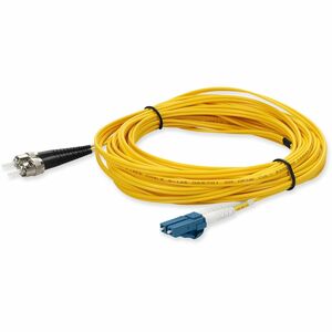 AddOn 9m ST to LC Yellow OS2 Duplex OFNR (Riser-Rated) TAA SMF (Single Mode) Fiber Patch Cable, 9/125
