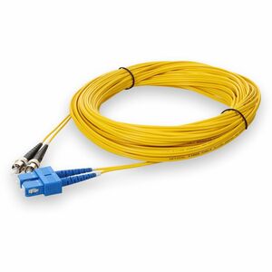 AddOn 12m ST to SC Yellow OS2 Duplex OFNR (Riser-Rated) TAA SMF (Single Mode) Fiber Patch Cable, 9/125