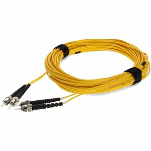 AddOn 25m ST to ST Yellow OS2 Duplex OFNR (Riser-Rated) TAA SMF (Single Mode) Fiber Patch Cable, 9/125