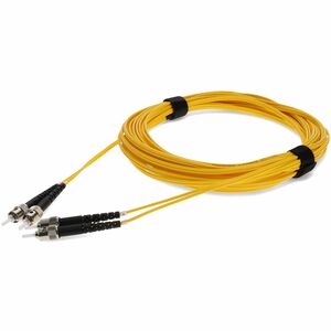 AddOn 9m ST to ST Yellow OS2 Duplex OFNR (Riser-Rated) TAA SMF (Single Mode) Fiber Patch Cable, 9/125