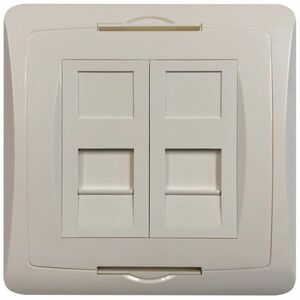 Tripp Lite 2-Port UK-Style Wall Plate, Unloaded Shuttered Module, White