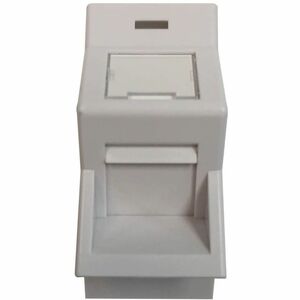 Tripp Lite 1-Port UK-Style Insert, Unloaded Shuttered Angled Module, 25 x 50 mm, Icon Tab, White