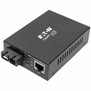 Tripp Lite Gigabit Multimode Fiber to Ethernet Media Converter, POE+, International Power Cables, 10/100/1000 SC, 1310 nm, 2 km (1.2 mi.)