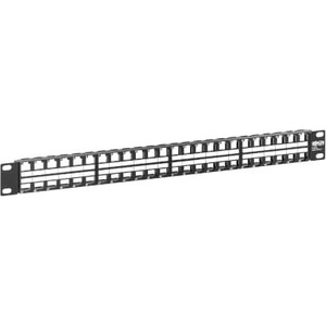 Tripp Lite 48-Port 1U Rack-Mount Unshielded Blank Keystone/Multimedia Patch Panel, RJ45 Ethernet, USB, HDMI, Cat5e/6