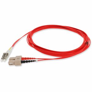 AddOn 6m SC to LC Red OM1 Duplex OFNR (Riser-Rated) MMF (Multi Mode) Fiber Patch Cable, 62.5/125