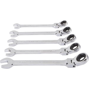 Pittsburgh Flex-Head Metric Ratcheting Combination Wrench Set, 5 Piece