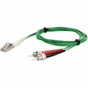 AddOn 2m ST to LC Green OM4 Duplex OFNR (Riser-Rated) TAA MMF (Multi Mode) Fiber Patch Cable, 50/125
