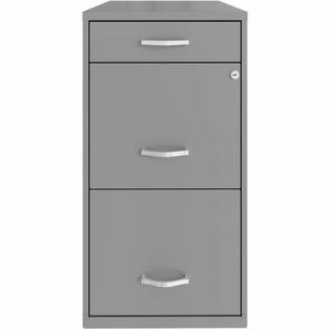 Realspace SOHO Organizer 18"D Vertical 3-Drawer File Cabinet, Metal, Silver