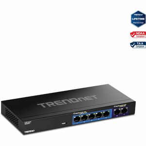 TRENDnet 7-Port Multi-Gig Gaming Switch, TEG-S327, 5 x 1G RJ-45 Base-T Ports, 2 x 2.5G RJ-45 Ports, 20Gbps Switching Capacity, Wall Mountable, Plug & Play, Lifetime Protection, Black