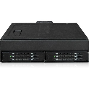 Icy Dock ToughArmor MB105VP-B Drive Enclosure for 5.25" PCI Express NVMe 4.0, U.2, U.3 - SFF-8654 SlimSAS Host Interface Internal - Black