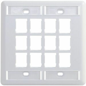 Ortronics HDJ 12 Port Double Gang Faceplate, With Label Field, Cloud White