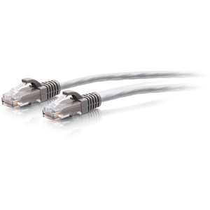 C2G 15ft Cat6a Snagless Unshielded (UTP) Slim Ethernet Patch Cable - Gray