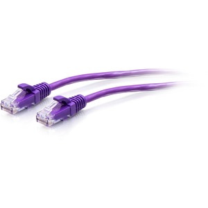 C2G 1ft Cat6a Snagless Unshielded (UTP) Slim Ethernet Patch Cable - Purple