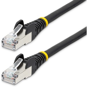 StarTech.com 25ft CAT6a Ethernet Cable, Black Low Smoke Zero Halogen (LSZH) 10 GbE 100W PoE S/FTP Snagless RJ-45 Network Patch Cord