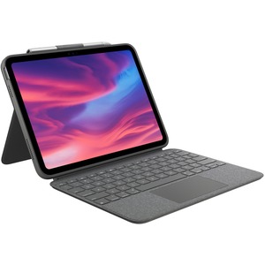 Logitech Combo Touch Keyboard/Cover Case (Folio) for 10.9" Apple, Logitech iPad (10th Generation) Tablet, Apple Pencil, Stylus - Oxford Gray