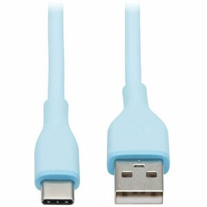 Tripp Lite Safe-IT USB-A to USB-C Antibacterial Cable, USB 2.0, Ultra Flexible (M/M), Light Blue, 3 ft. (0.91 m)