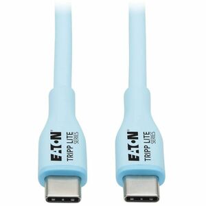 Tripp Lite Safe-IT USB-C Antibacterial Cable, USB 2.0, Ultra Flexible (M/M), Light Blue, 6 ft. (1.83 m)