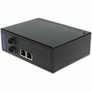 AddOn 10/100/1000Base-TX(RJ-45) x2 to 2 Open SFP Port POE+ (30W) Media Converter