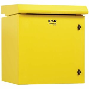 Tripp Lite SmartRack Industrial Enclosure with Lock - NEMA 3R, Wall Mount, Metal Construction, Internal Fans, 23 in. Depth, 12U, Yellow