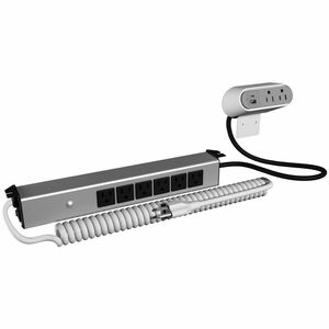 Wiremold Desk Power Series - Sit/Stand Desk Power with 2 Surface Outlets and 6 Below Outlets - 6ft Cord - White