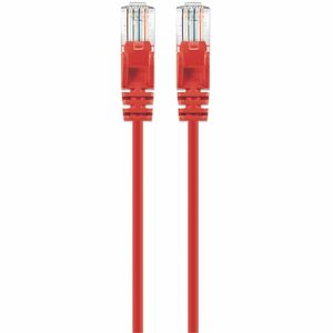 Intellinet Cat6 U/UTP Slim Network Patch Cable, 1.5 ft., Red