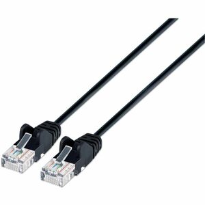 Intellinet Cat6a U/UTP Slim Network Patch Cable, 1 ft., Black