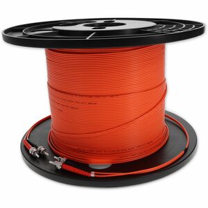 AddOn 60m ST to ST Orange OM1 Duplex OFNR (Riser-Rated) MMF (Multi Mode) Fiber Patch Cable, 62.5/125