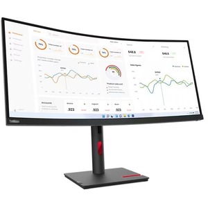 Lenovo ThinkVision T34w-30 34" UW-QHD Curved Screen LCD Monitor - 21:9 - Raven Black