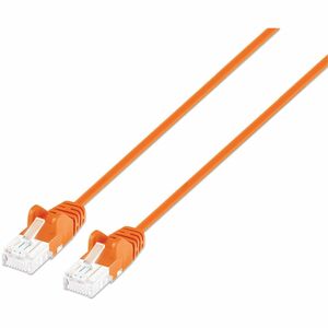 Intellinet Cat6 U/UTP Slim Network Patch Cable, 14 ft., Orange