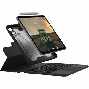 Urban Armor Gear Rugged Keyboard/Cover Case (Folio) for 10.9" Apple iPad (11th Generation), iPad (10th Generation) Tablet, Apple Pencil, Stylus - Black, Ash