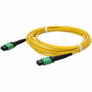 AddOn 4m MPO/APC (Male) to MPO/APC (Male) Yellow OS2 OFNR (Riser-Rated) 16-Strand SMF (Single Mode) Fiber Patch Cable, 9/125