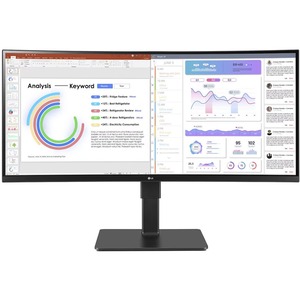 LG Ultrawide 34BQ77QB-B 34" Class UW-QHD Curved Screen LED Monitor - 21:9 - Textured Black